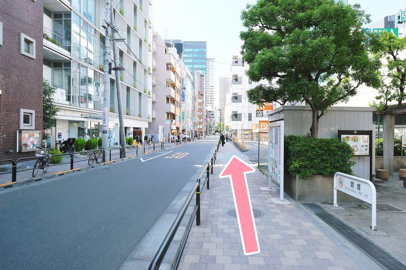 4. 道なりに50ｍほどお進みください。
